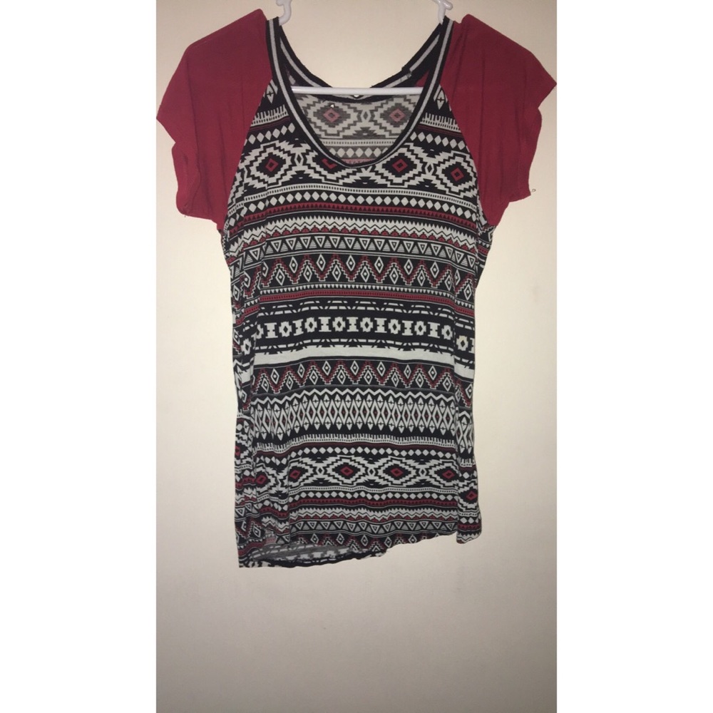 Red Aztec Print Shirt